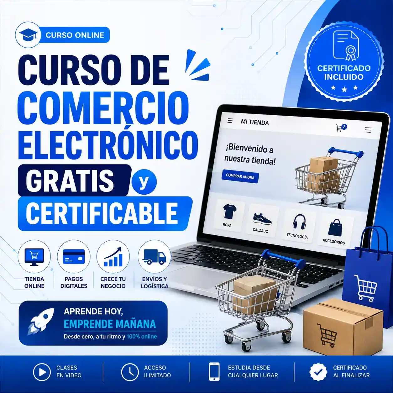 Curso de comercio electrónico gratis y certificable