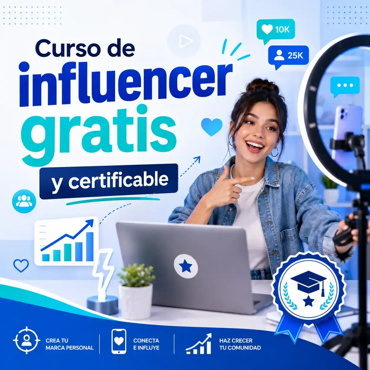 Curso de influencer gratis y certificable