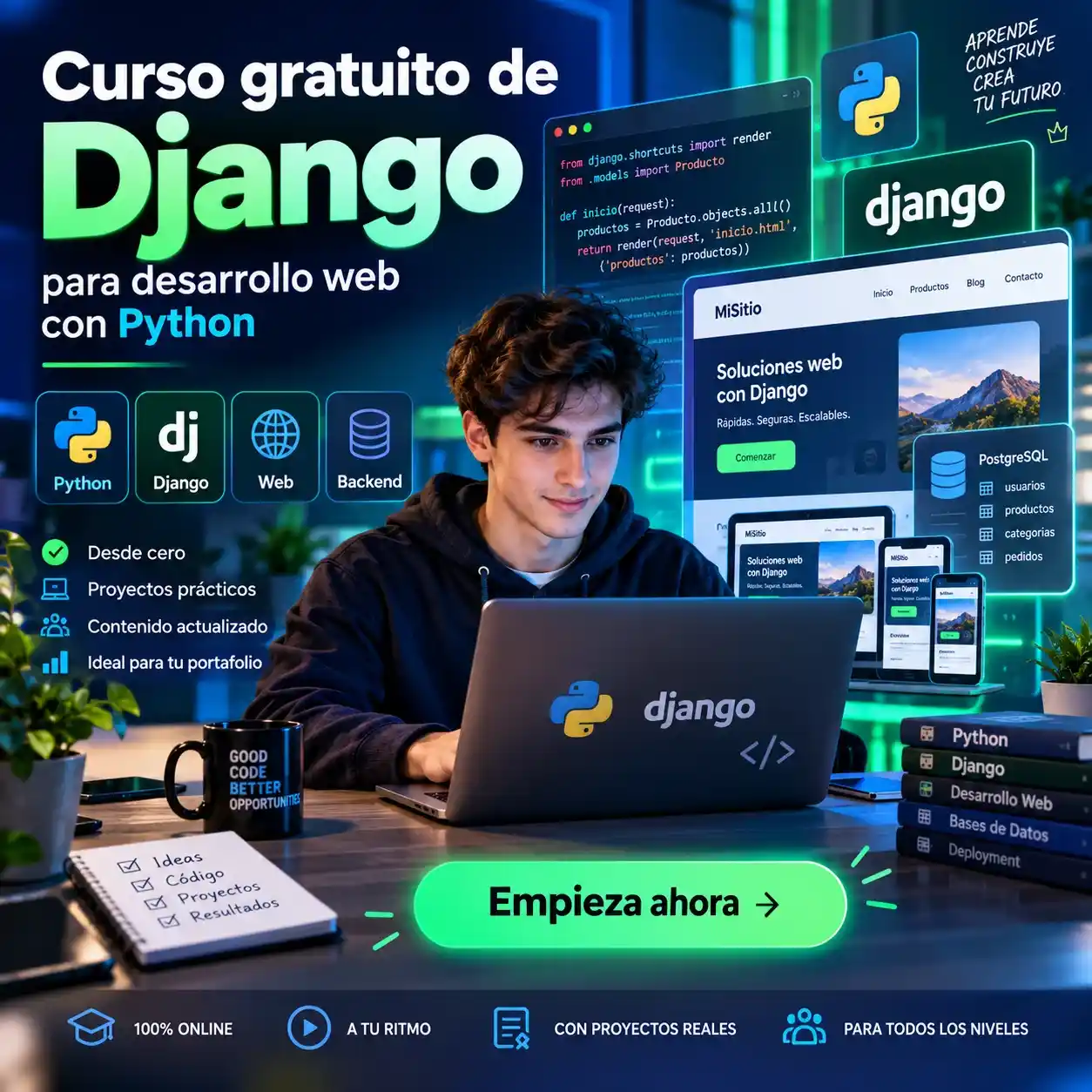 Curso gratuito de Django para desarrollo web con Python